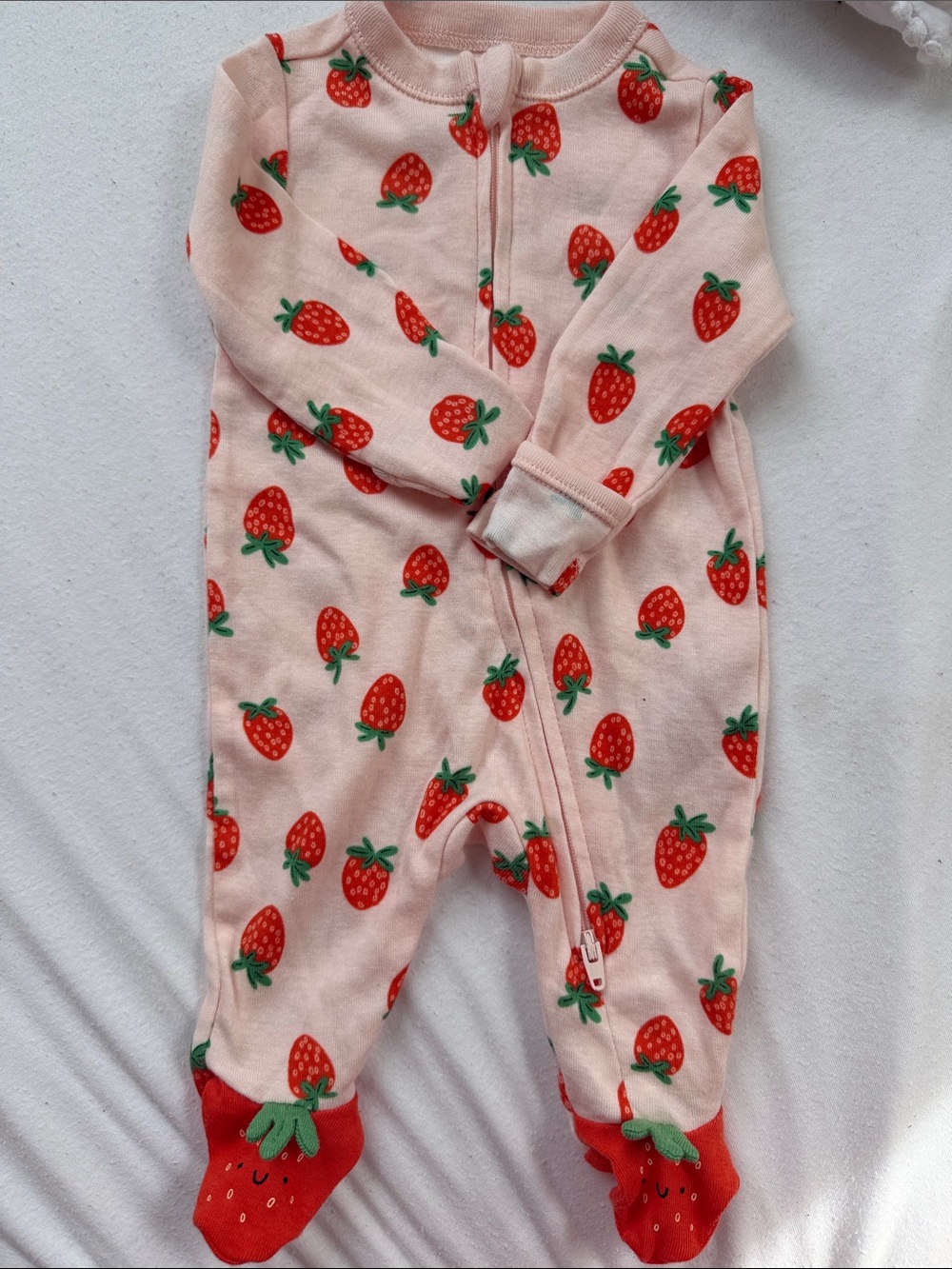 Old Navy 2 Way Zipper Strawberry Footie